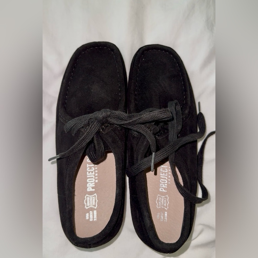 Project Footwear Women’s Black Suede Moccasin Loafers
